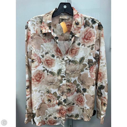 Blouse Long Sleeve By Elie Tahari In Floral Print, Size: M