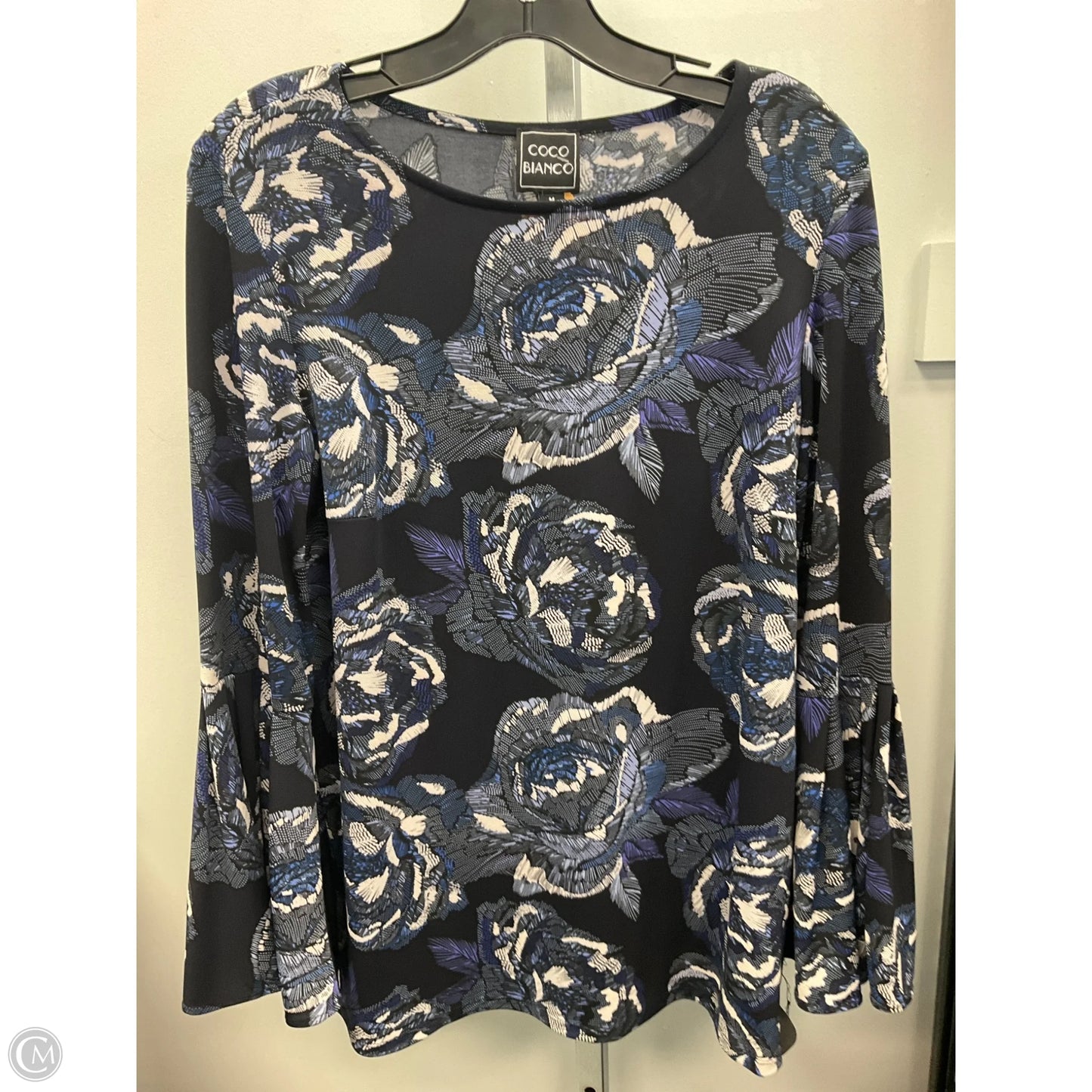 Top Long Sleeve By Coco Bianco In Blue, Size: M