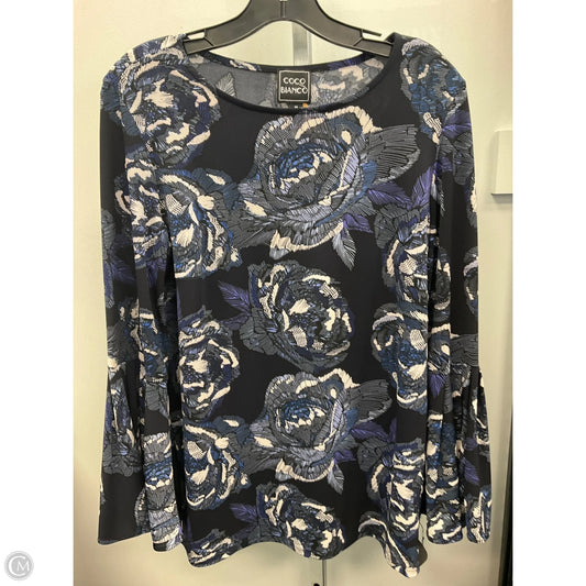 Top Long Sleeve By Coco Bianco In Blue, Size: M