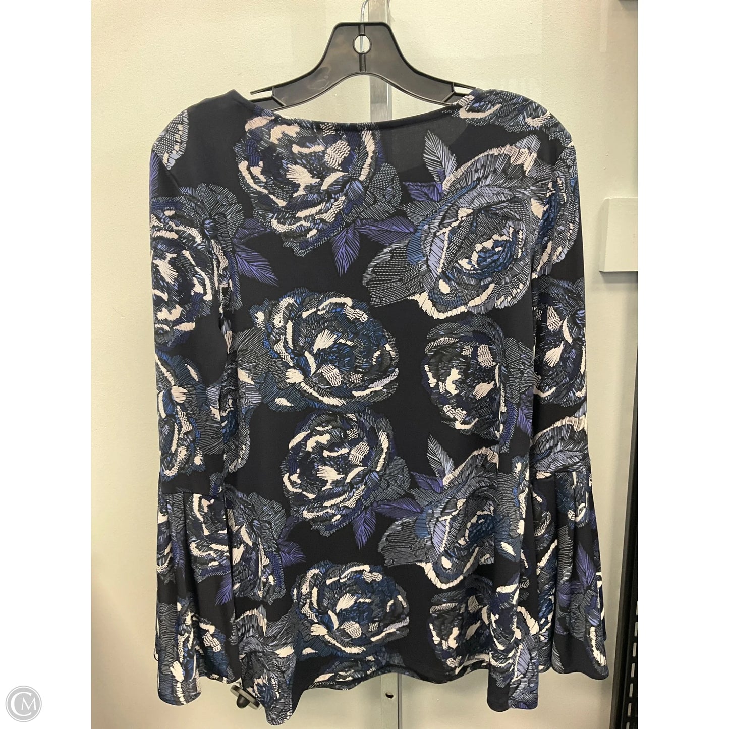 Top Long Sleeve By Coco Bianco In Blue, Size: M