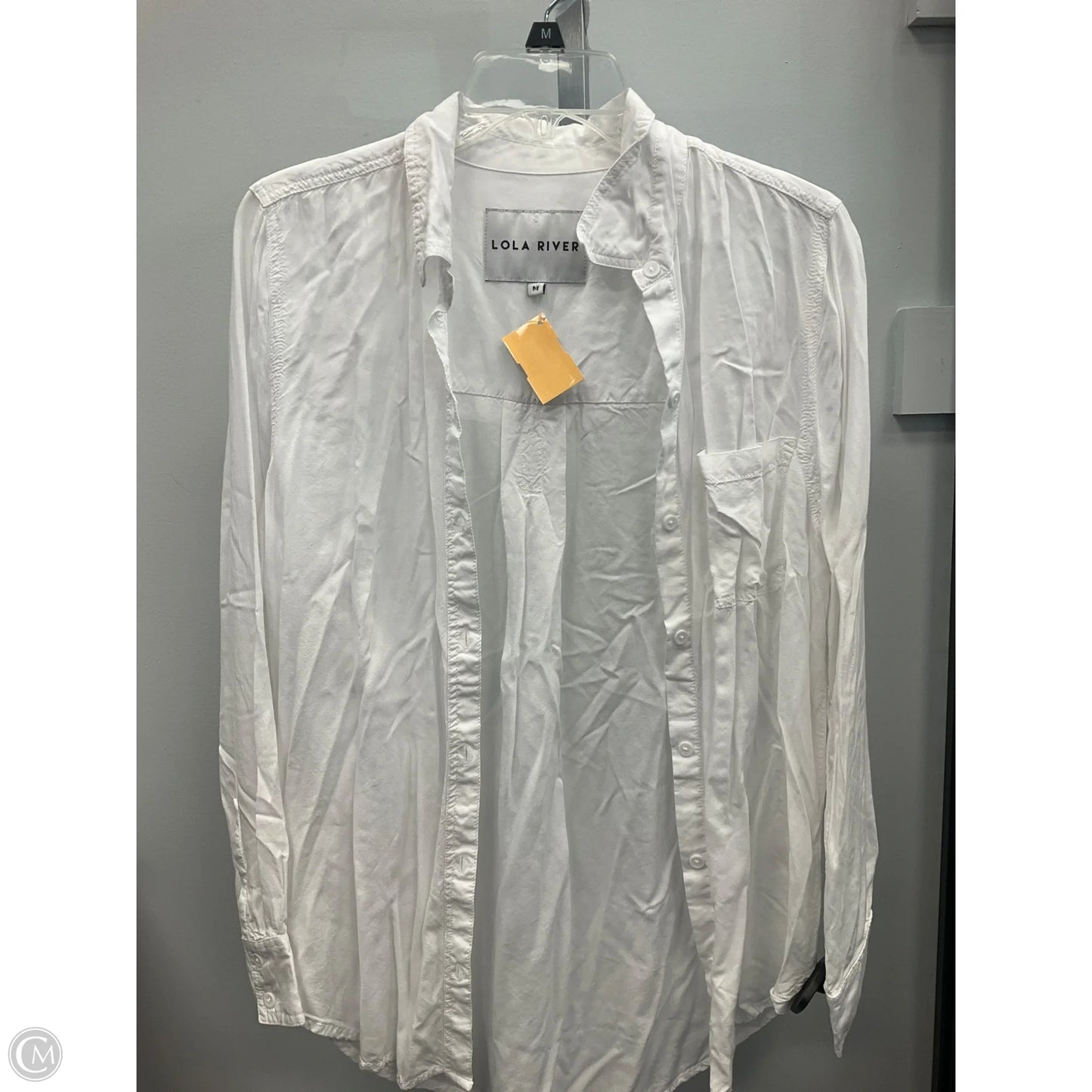 Top Long Sleeve By Lola River In White, Size: M