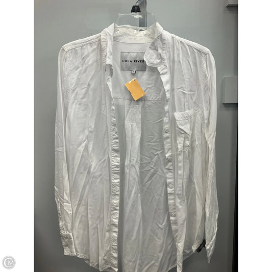 Top Long Sleeve By Lola River In White, Size: M