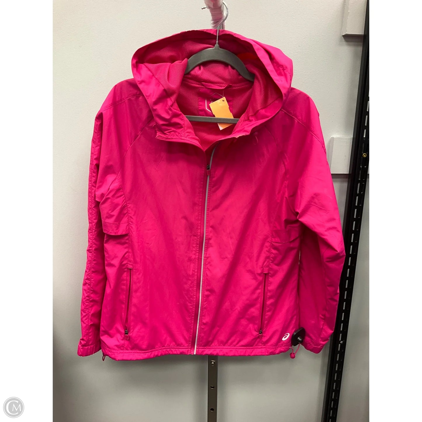 Jacket Windbreaker By Asics In Pink, Size: S