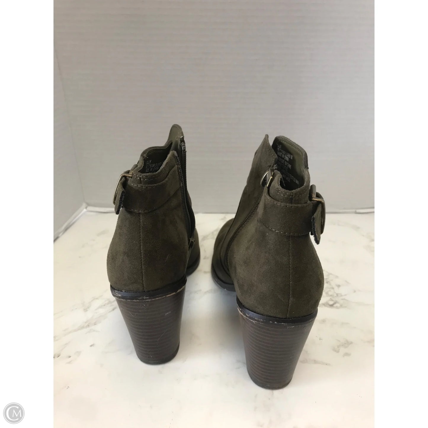 Boots Ankle Heels By Just Fab In Green, Size: 7.5