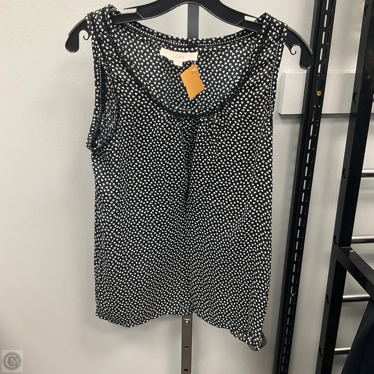 Top Sleeveless By Loft In Black & White, Size: M