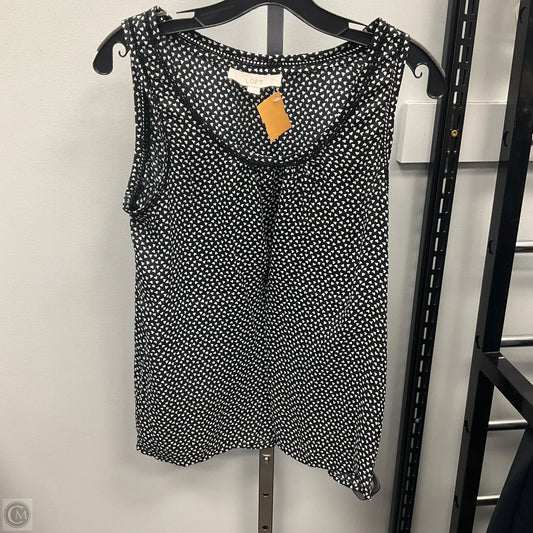 Top Sleeveless By Loft In Black & White, Size: M