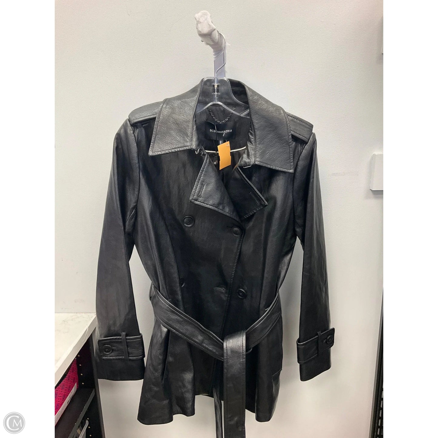 Jacket Leather By Bcbgmaxazria In Black, Size: S