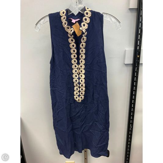 Dress Designer By Lilly Pulitzer In Blue & Gold, Size: 4