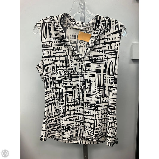 Top Sleeveless By Calvin Klein In Black & White, Size: S