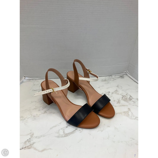 Sandals Heels Block By Cole-haan In Black & Cream, Size: 6.5