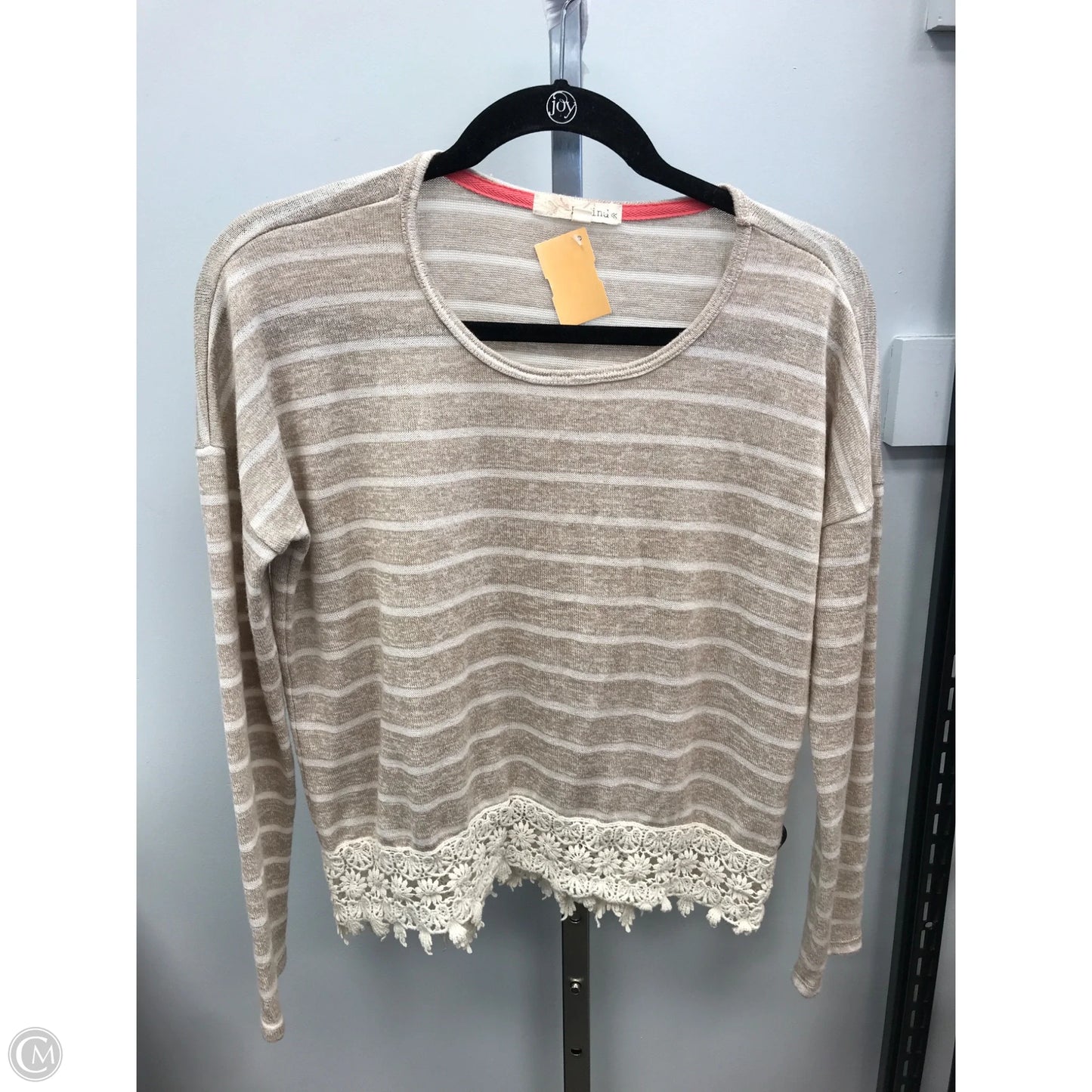 Top Long Sleeve By Rewind In Striped Pattern, Size: Xl