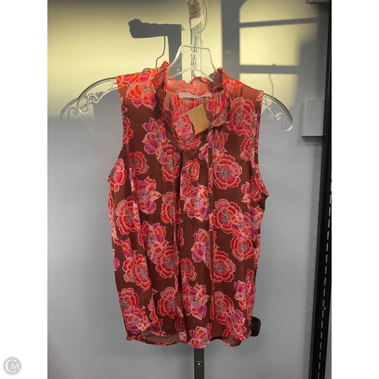 Top Sleeveless By Loft In Floral Print, Size: Xsp