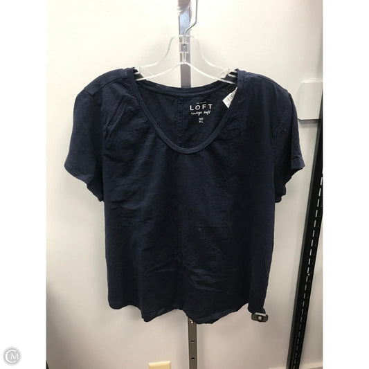 Top Short Sleeve Basic By Ann Taylor In Navy, Size: Xl