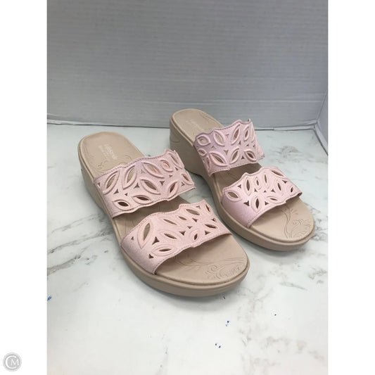 Sandals Heels Wedge By Life Stride In Pink, Size: 9.5