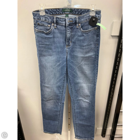 Jeans Straight By Lauren By Ralph Lauren In Blue Denim, Size: 10