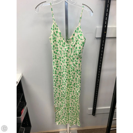 Dress Casual Maxi By Zara In Cream & Green, Size: Xs