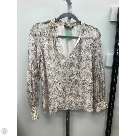 Top Long Sleeve By Cmc In Brown & Cream, Size: S