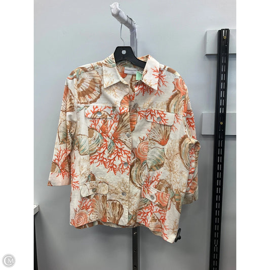 Top Short Sleeve By Alfred Dunner In Tan, Size: 10