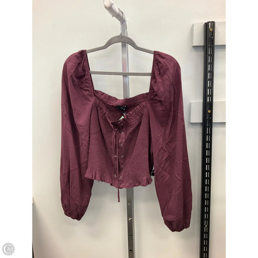 Top Long Sleeve By Forever 21 In Purple, Size: 1x