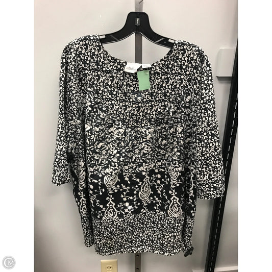 Top Short Sleeve By Clothes Mentor In Black & White, Size: 2x