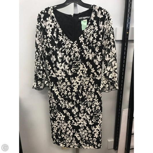 Dress Designer By Karl Lagerfeld In Blue & Cream, Size: 6