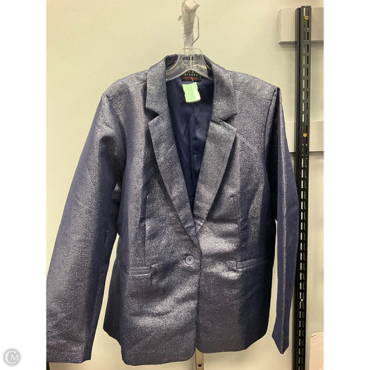 Blazer By Joan Rivers In Blue & Silver, Size: Xl