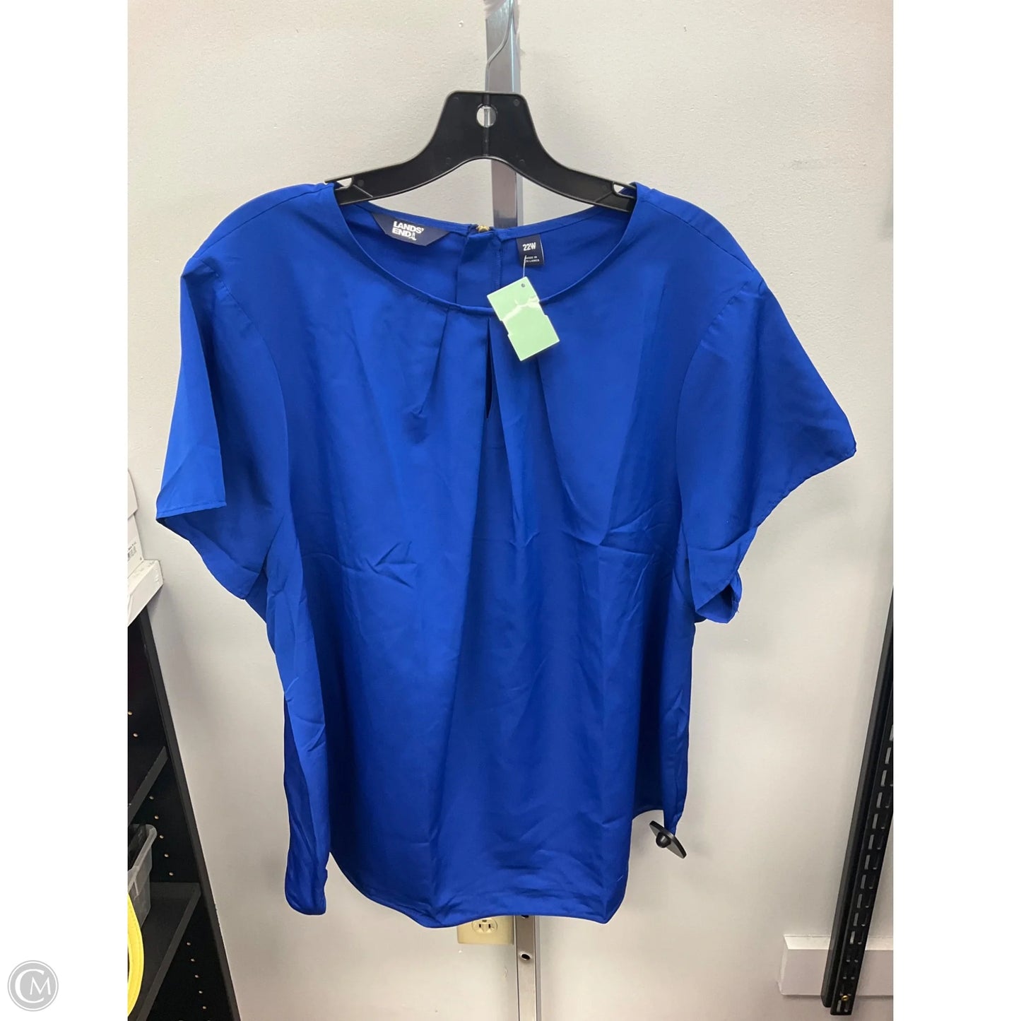 Top Short Sleeve By Lands End In Blue, Size: 22