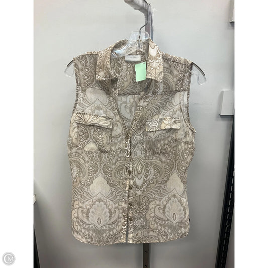 Top Sleeveless By New York And Co In Brown & Cream, Size: M
