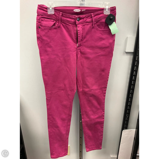 Jeans Skinny By Old Navy In Pink Denim, Size: 8