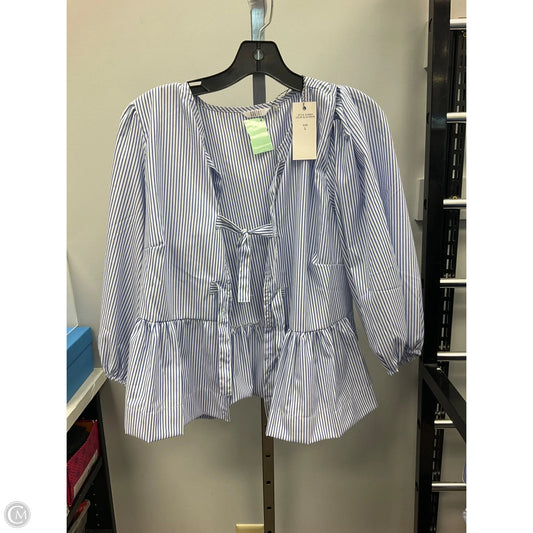 Top 3/4 Sleeve By Kaktus In Striped Pattern, Size: L