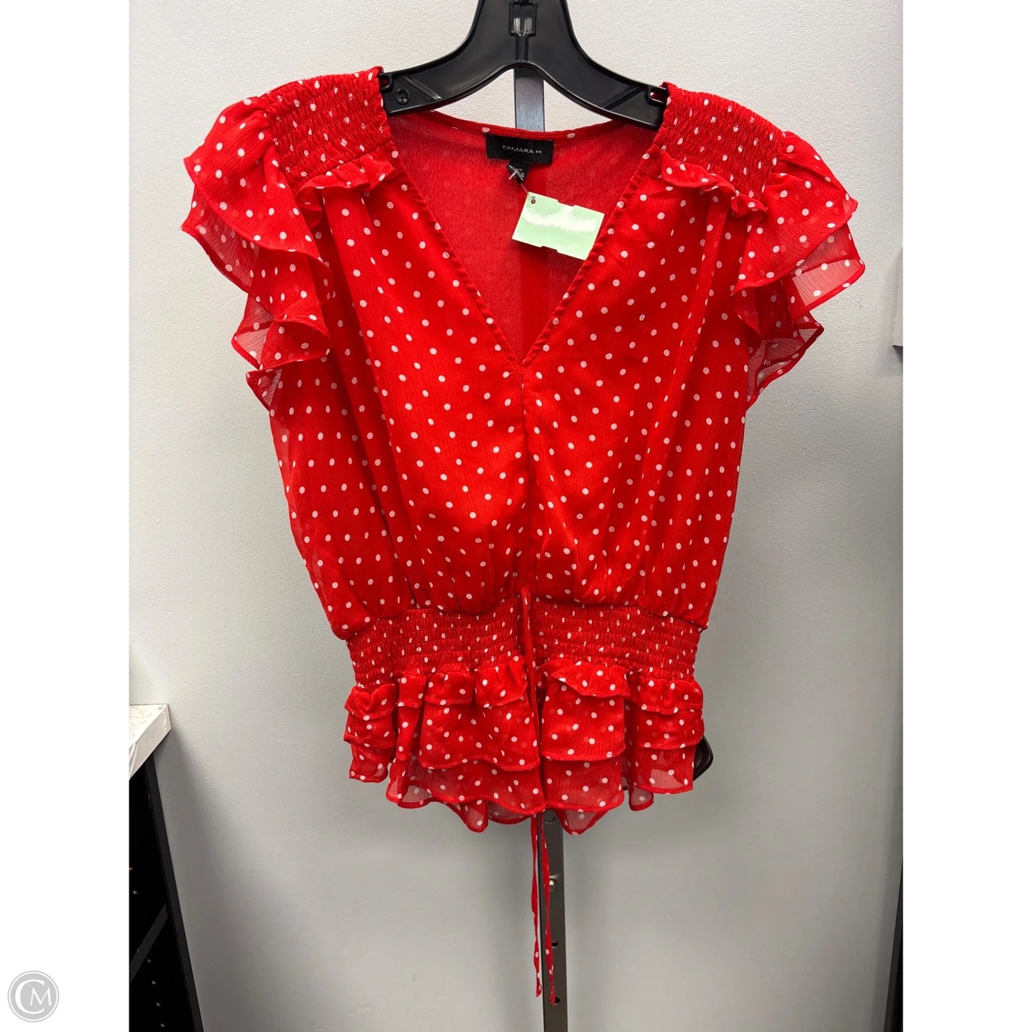 Top Short Sleeve By Tamara H In Polkadot Pattern, Size: S