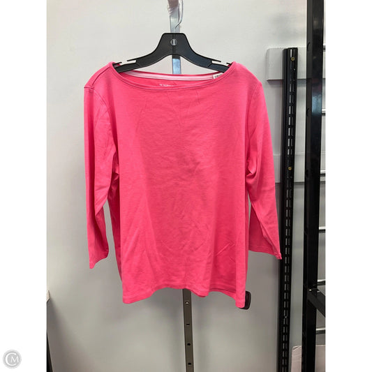Top 3/4 Sleeve Basic By Talbots In Pink, Size: 1x