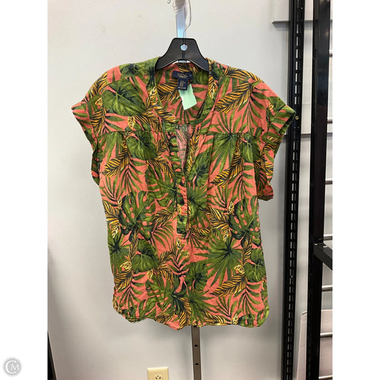 Top Short Sleeve By Rachel Roy In Tropical Print, Size: Xl