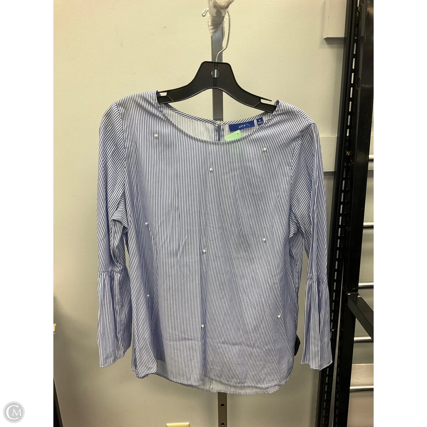 Top 3/4 Sleeve By Apt 9 In Striped Pattern, Size: M