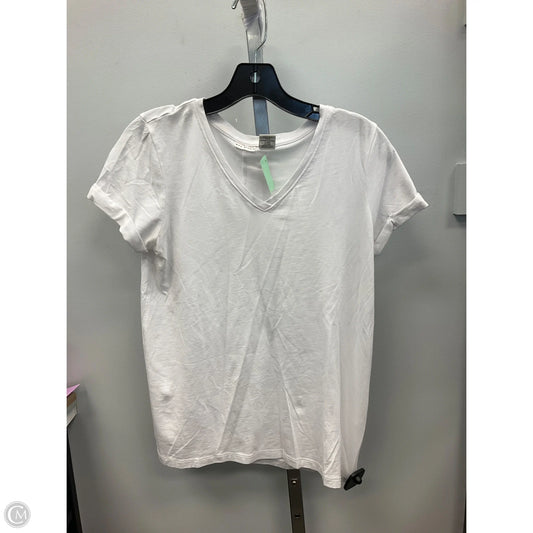 Top Short Sleeve Basic By Max Studio In White, Size: M