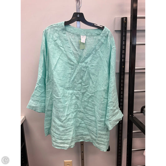 Tunic 3/4 Sleeve By Sigrid Olsen In Teal, Size: 3x