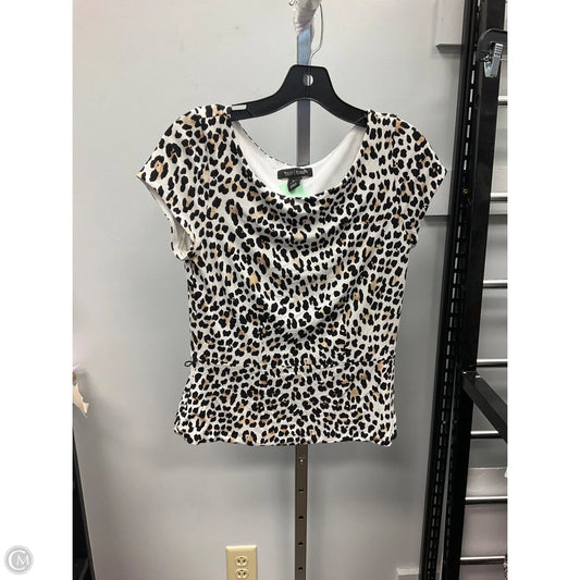 Top Short Sleeve By White House Black Market In Animal Print, Size: S