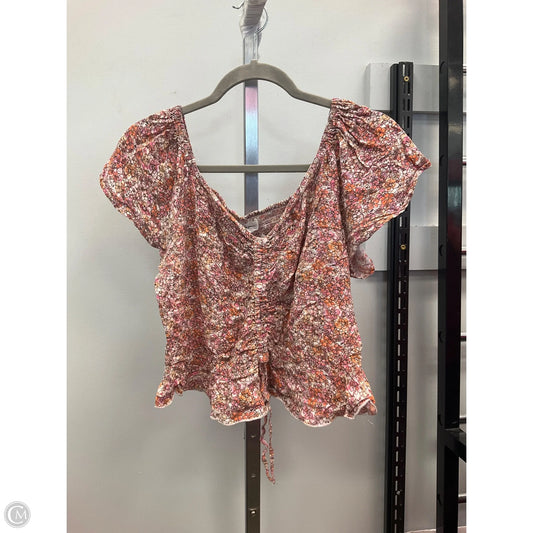 Top Short Sleeve By Japna In Floral Print, Size: Xl