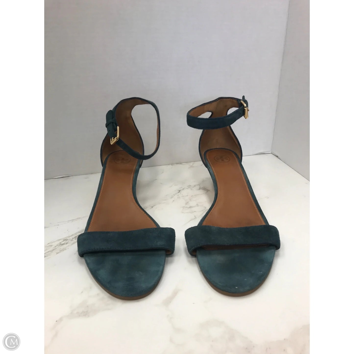 Sandals Designer By Tory Burch In Teal, Size: 11