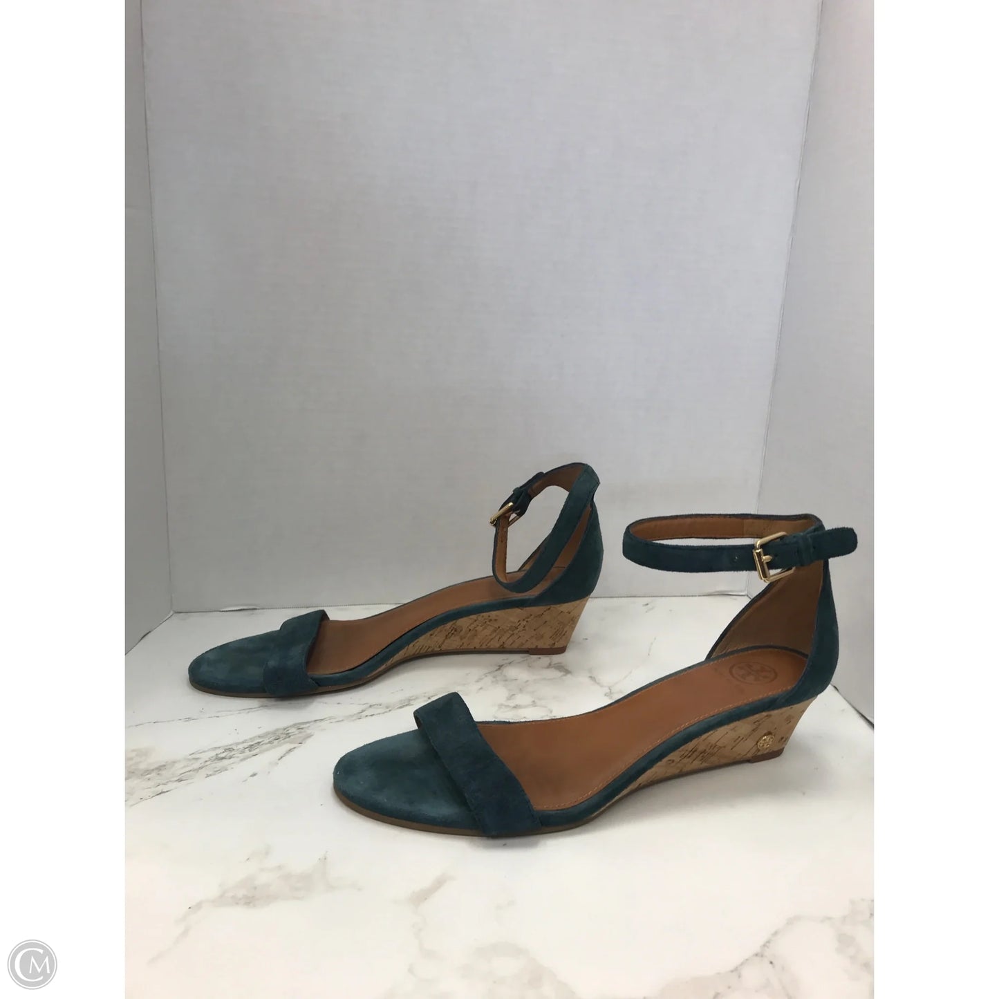 Sandals Designer By Tory Burch In Teal, Size: 11