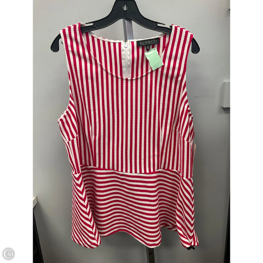 Top Sleeveless By Eloquii In Striped Pattern, Size: 20