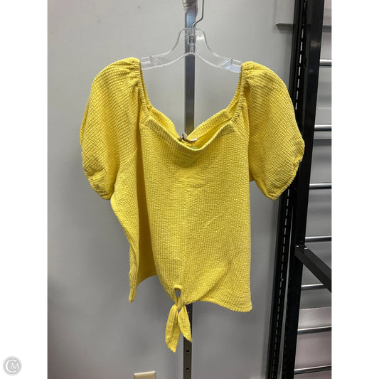 Top Short Sleeve By Loft In Yellow, Size: Xl