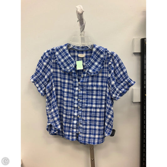 Top Short Sleeve By Pilcro In Plaid Pattern, Size: S