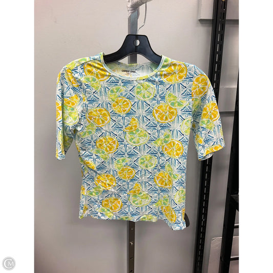 Top Short Sleeve By Lands End In Blue & Yellow, Size: Xxs