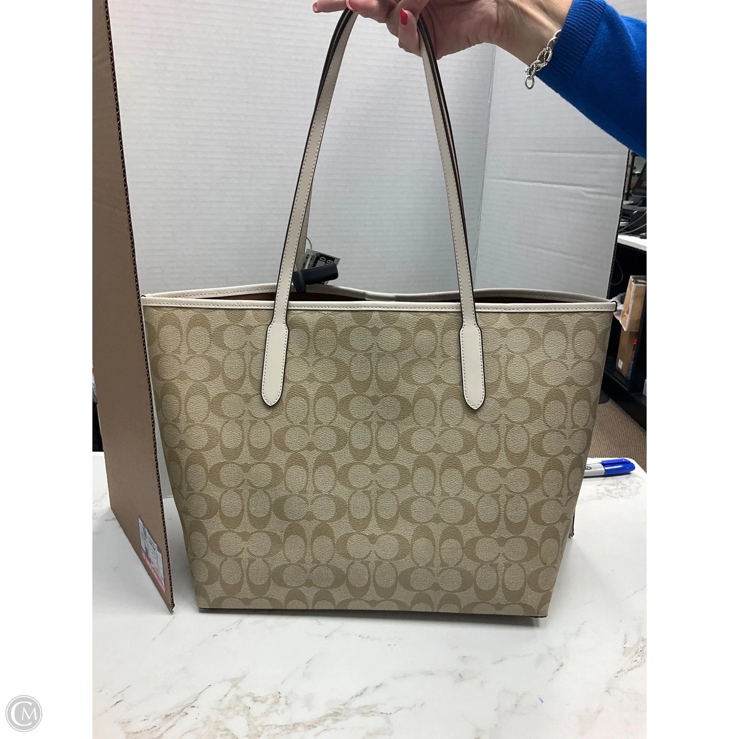 Tote Designer By Coach, Size: Medium