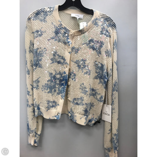 Sweater By Cece In Blue & Cream, Size: S