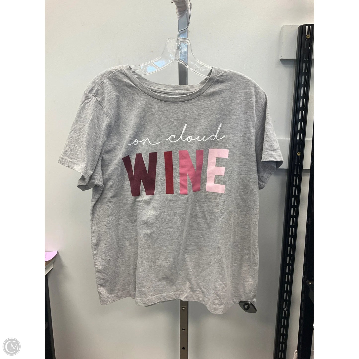 Top Short Sleeve Basic By Awake In Grey, Size: L