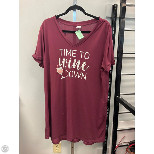 Nightgown By Clothes Mentor In Maroon, Size: L