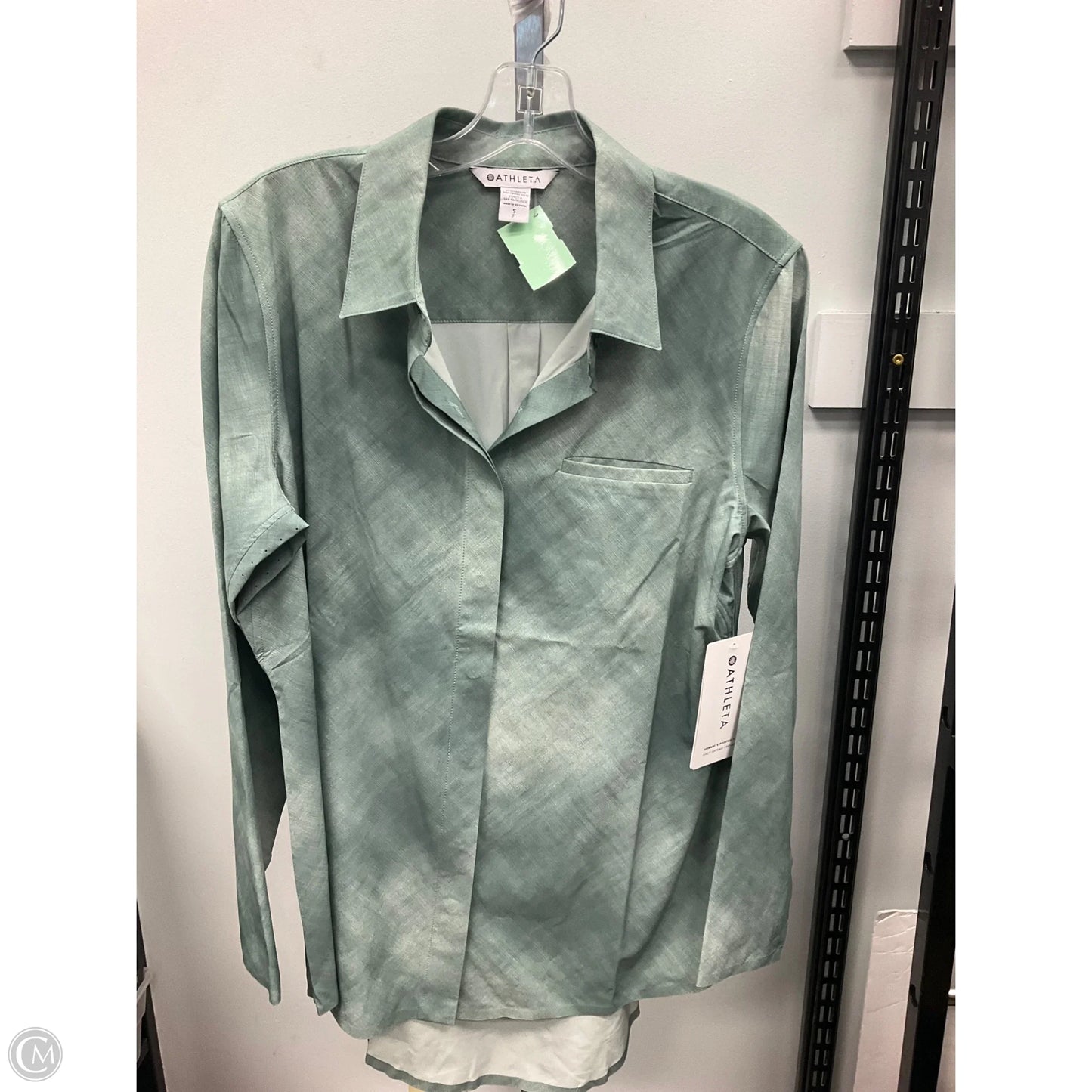 Top Long Sleeve By Athleta In Green, Size: S