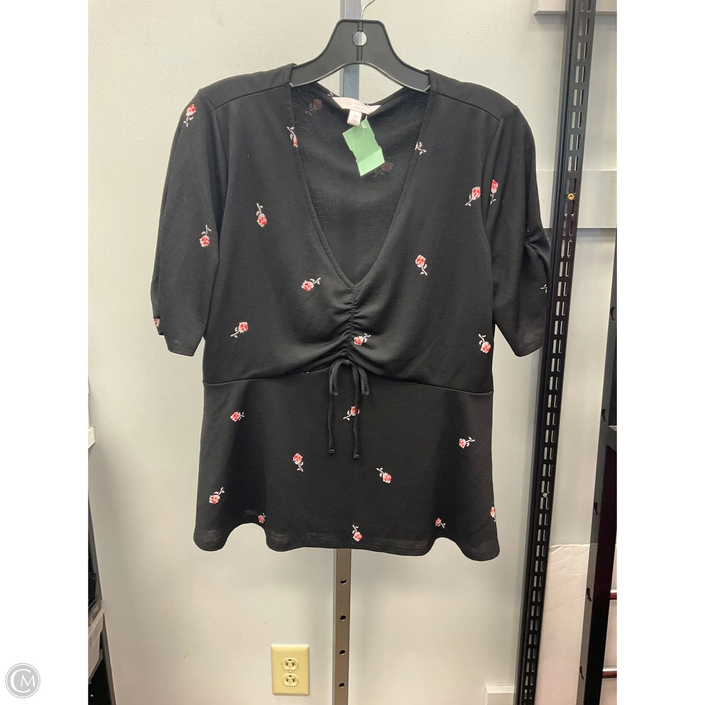 Top Short Sleeve By Lc Lauren Conrad In Black, Size: M
